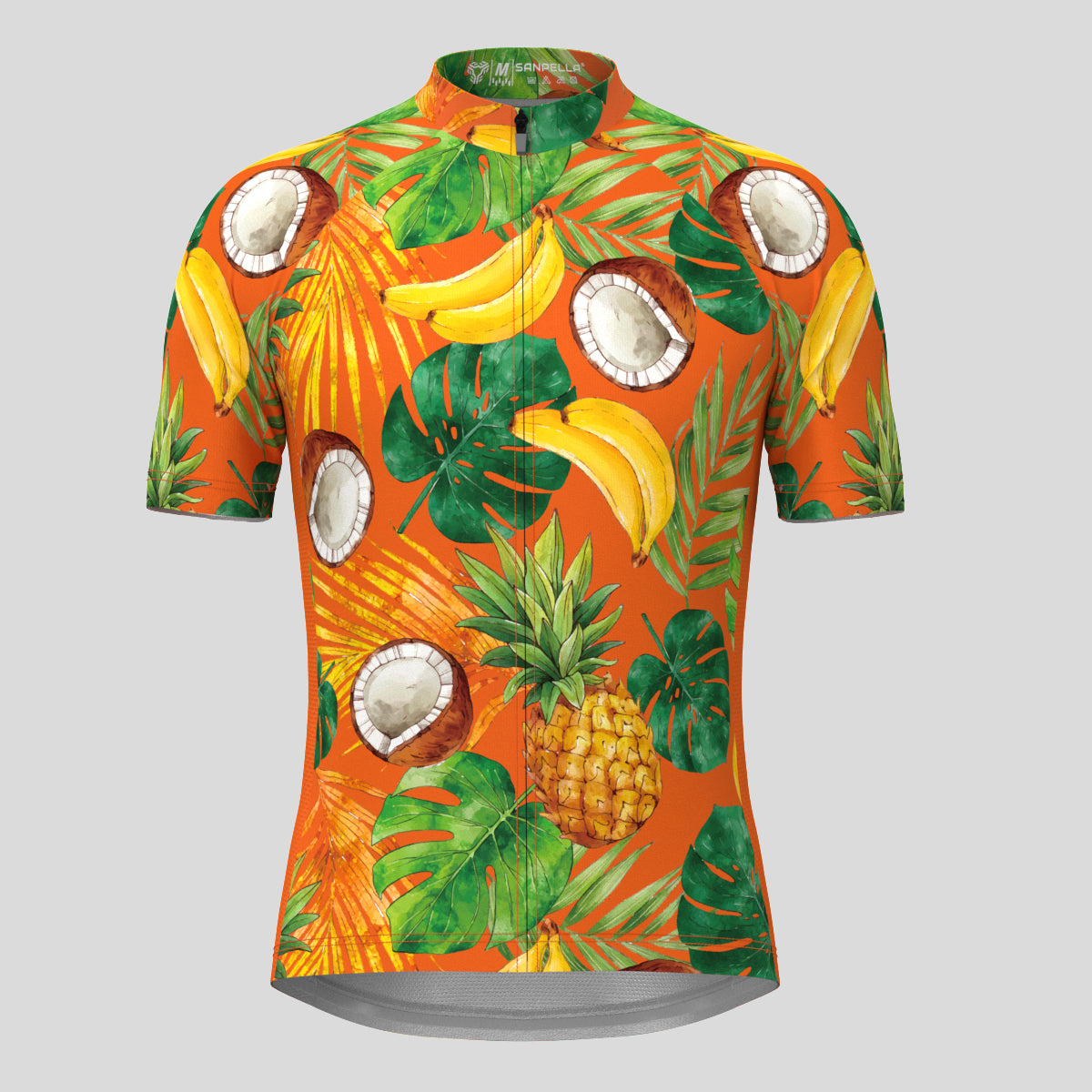 Hawaii Tropical Floral Men's Cycling Jersey - Orange