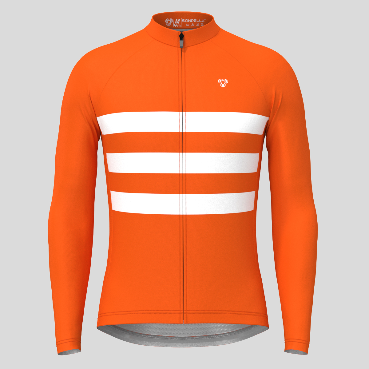 Men's Classic Stripes LS Cycling Jersey - Tangerine