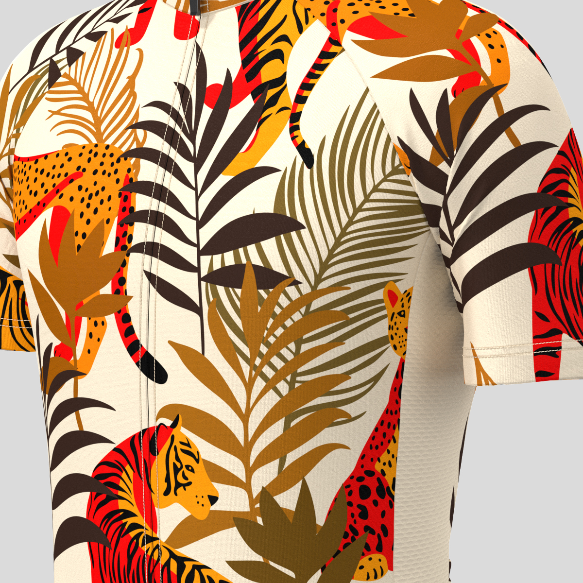 Leopard Tiger Abstract Nature jungle Men's Cycling Jersey