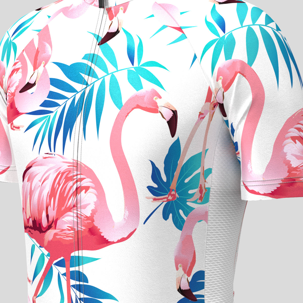 Men's Flamingo & Tropical Print Cycling Jersey