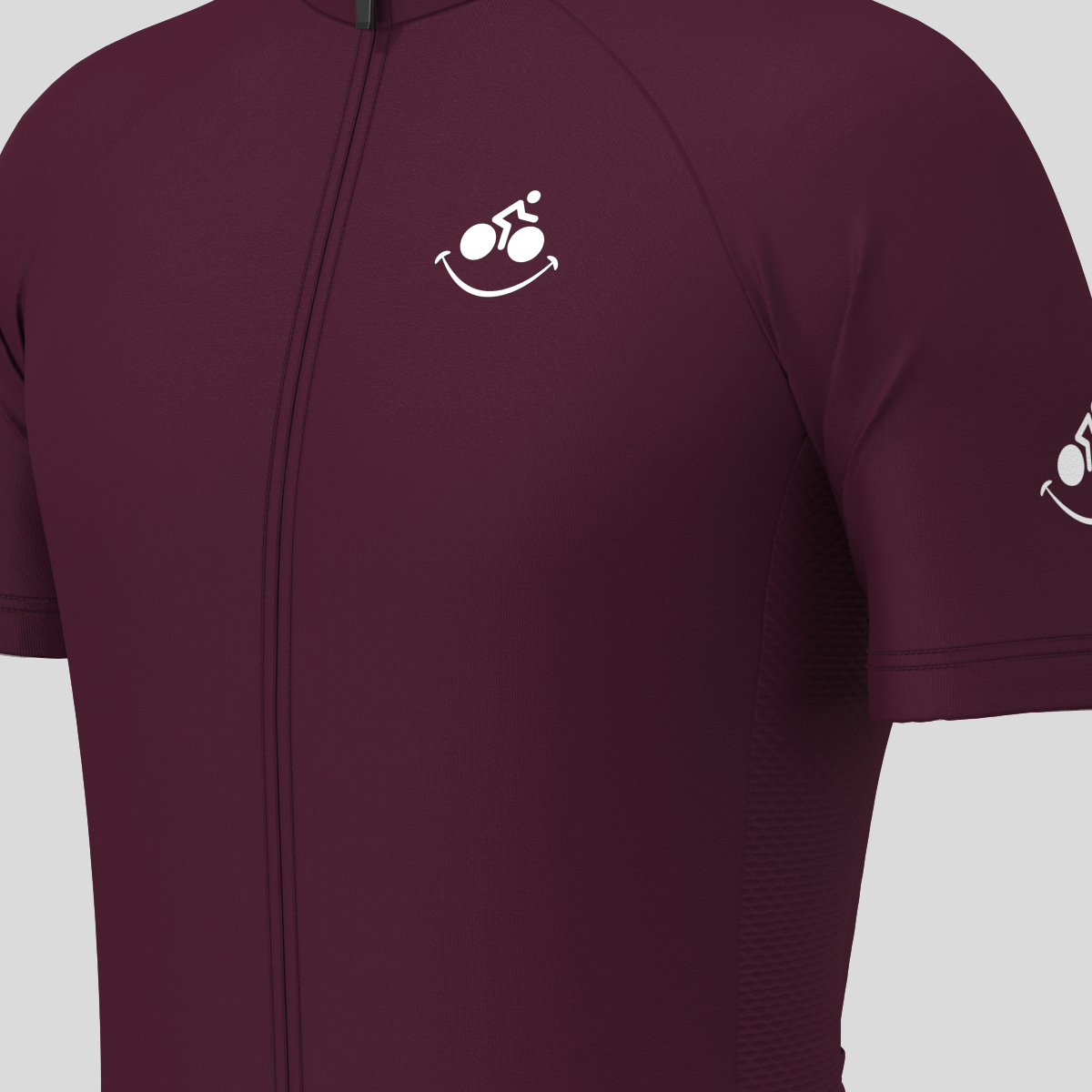 Men's Bike Smile Cycling Jersey - Burgundy