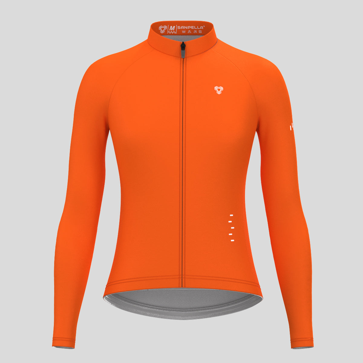 Women's Minimal Solid LS Cycling Jersey - Tangerine