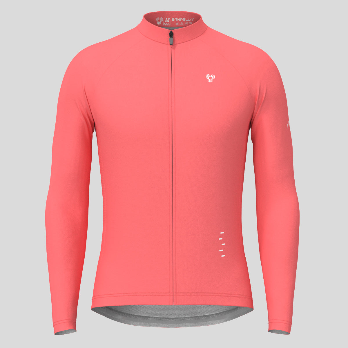 Men's Minimal Solid LS Cycling Jersey - Guava