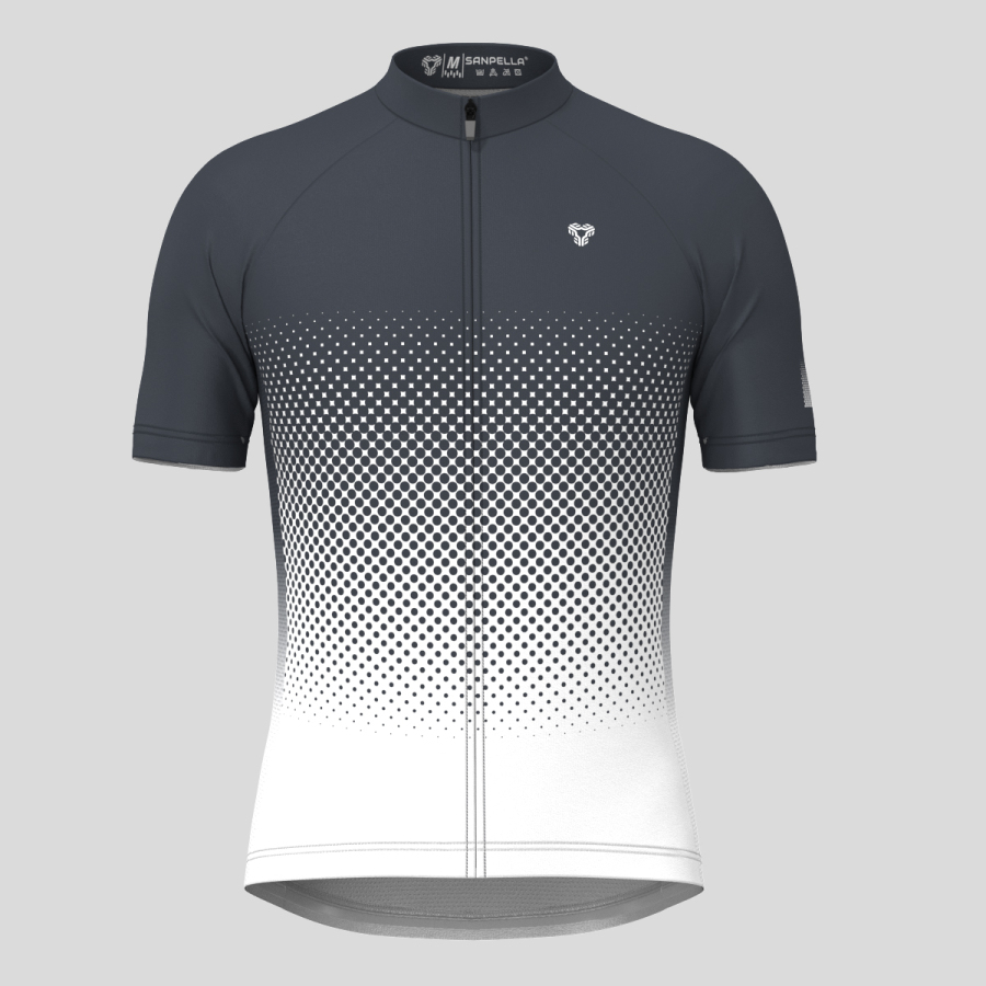 Polka Dot Gradient Men's Cycling Jersey - Graphite | Sanpella.cc