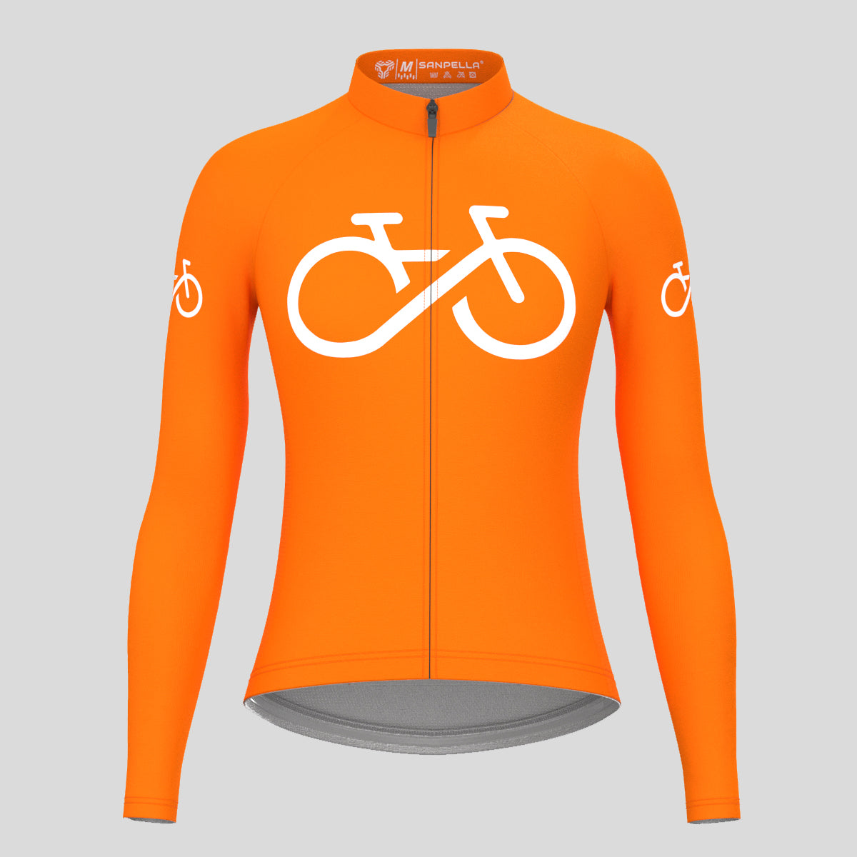 Orange long discount sleeve cycling jersey