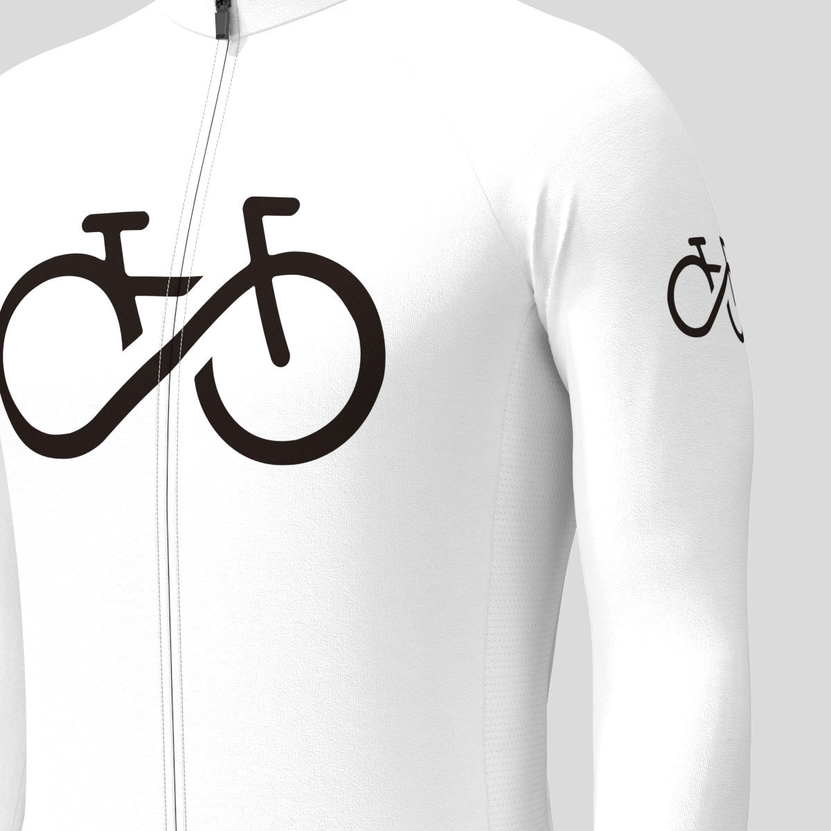 Bike Forever Men's LS Cycling Jersey - White