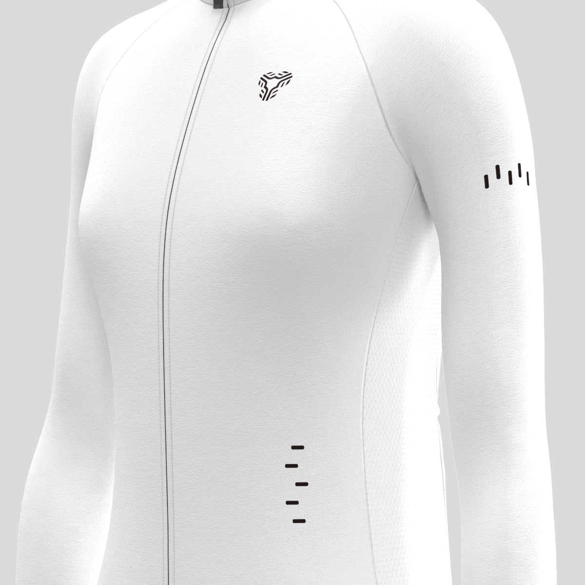 Women's Minimal Solid LS Cycling Jersey - White