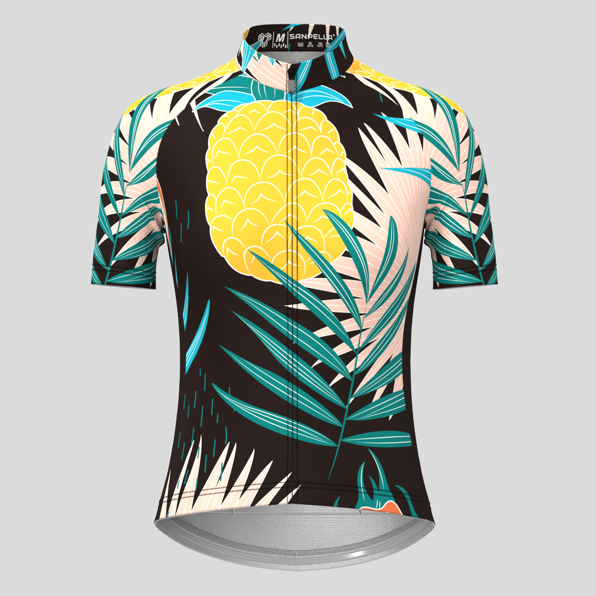 Women's Pitaya Pineapple Print Cycling Jersey - Black