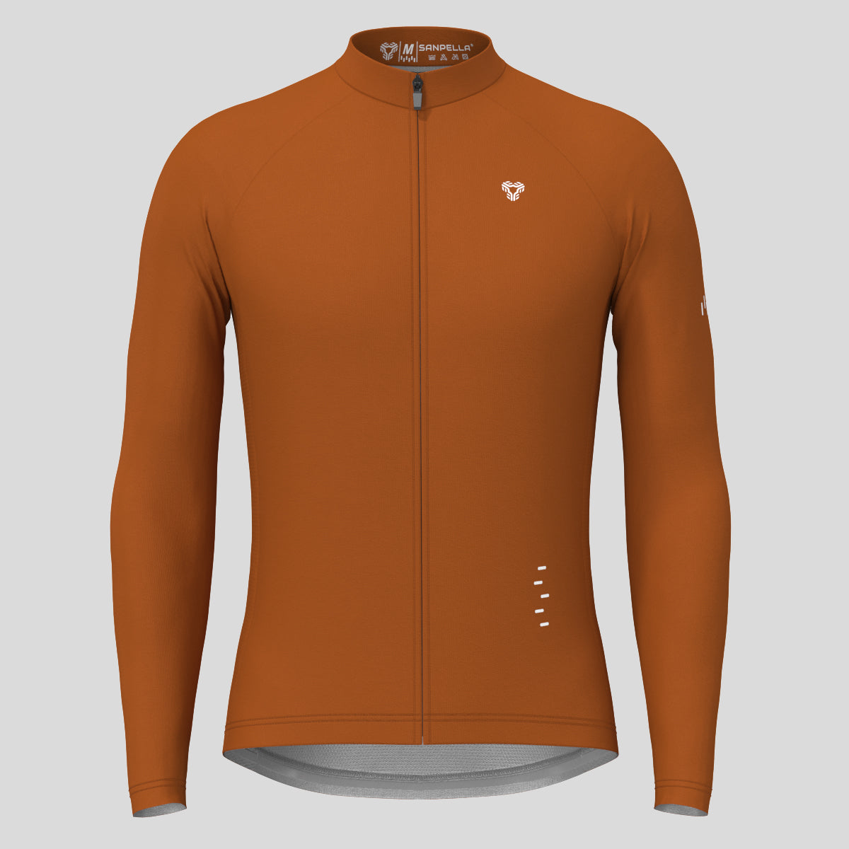 Men's Minimal Solid LS Cycling Jersey - Caramel