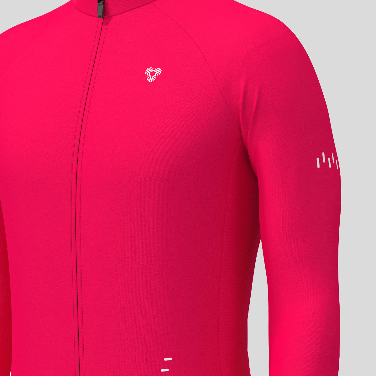 Men's Minimal Solid LS Cycling Jersey - Jester Red