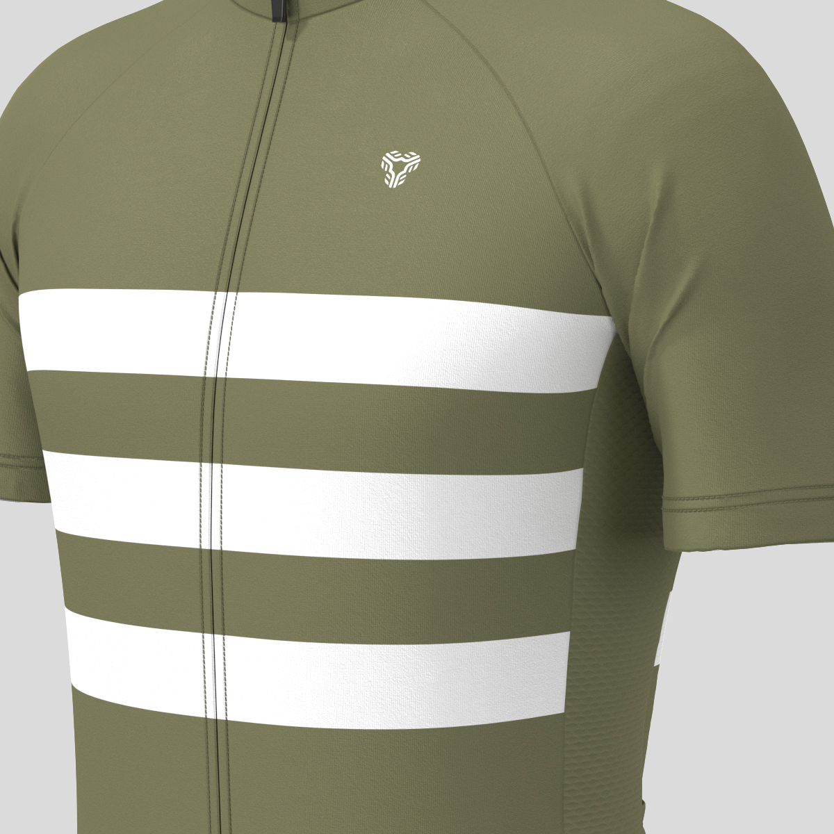 Men's Classic Stripes Cycling Jersey - Olive