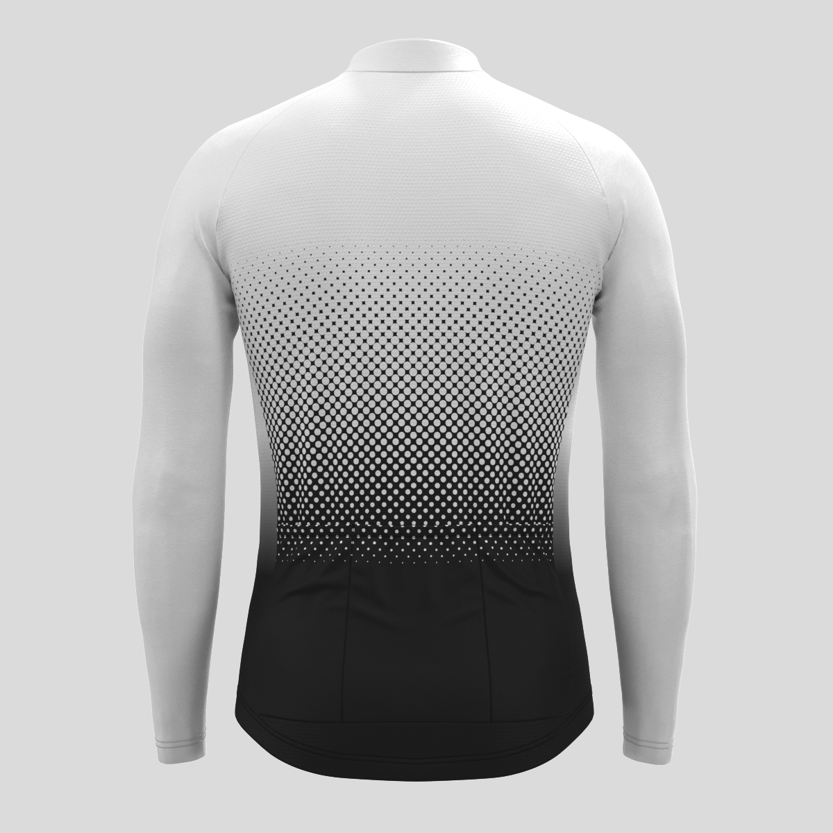 Polka Dot Gradient Men's LS Cycling Jersey White Sanpella.cc