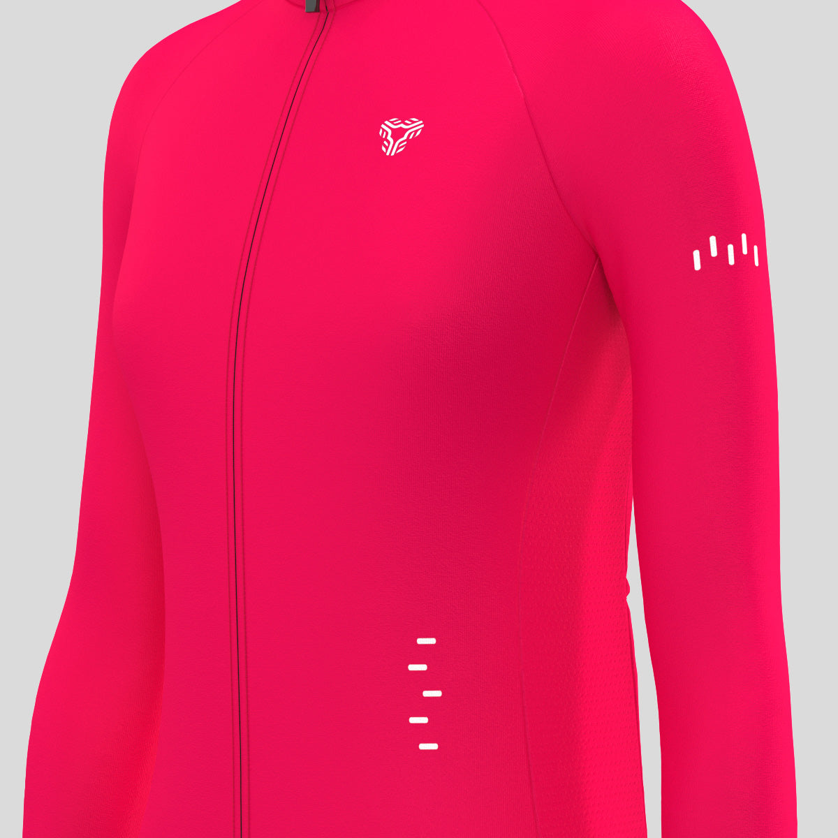 Women's Minimal Solid LS Cycling Jersey - Jester Red