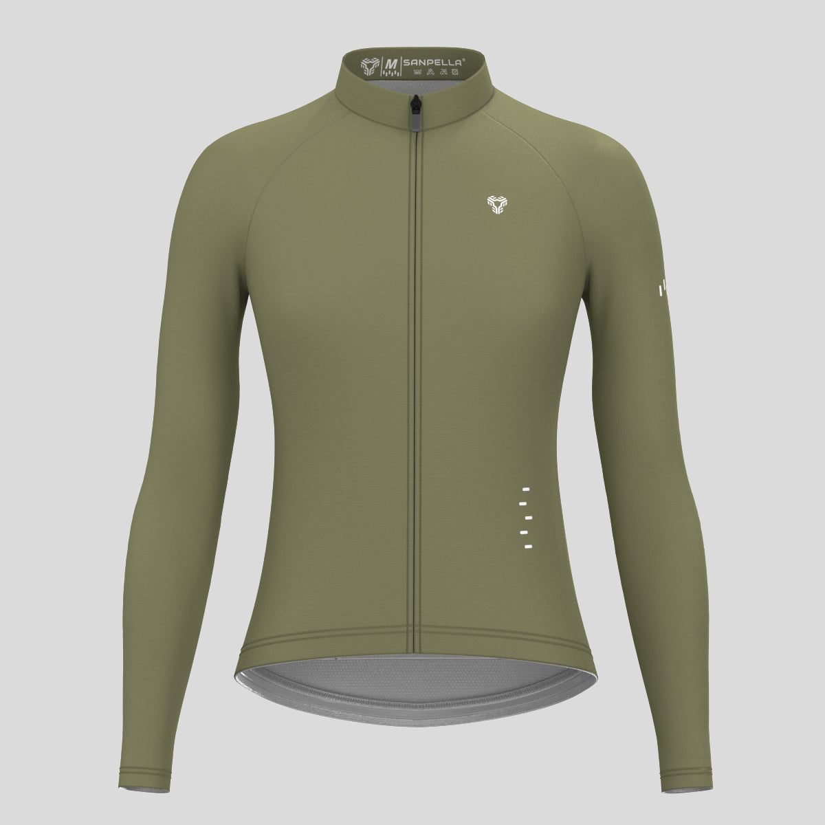 Women's Minimal Solid LS Cycling Jersey - Olive