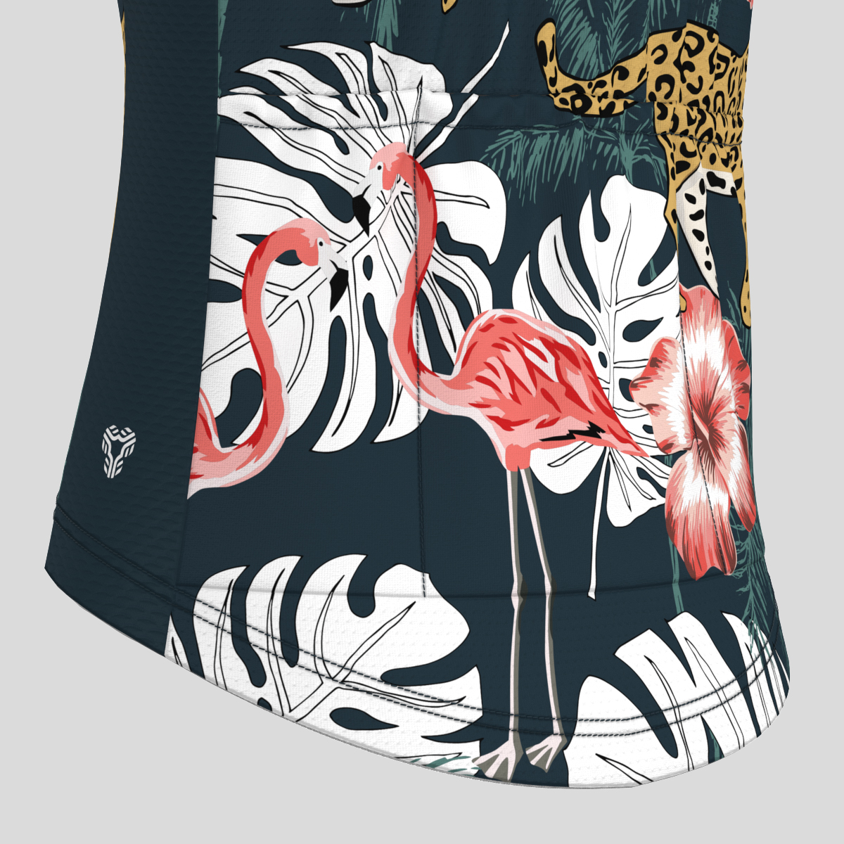 Pink Flamingo Leopard Print Women's Cycling Jersey