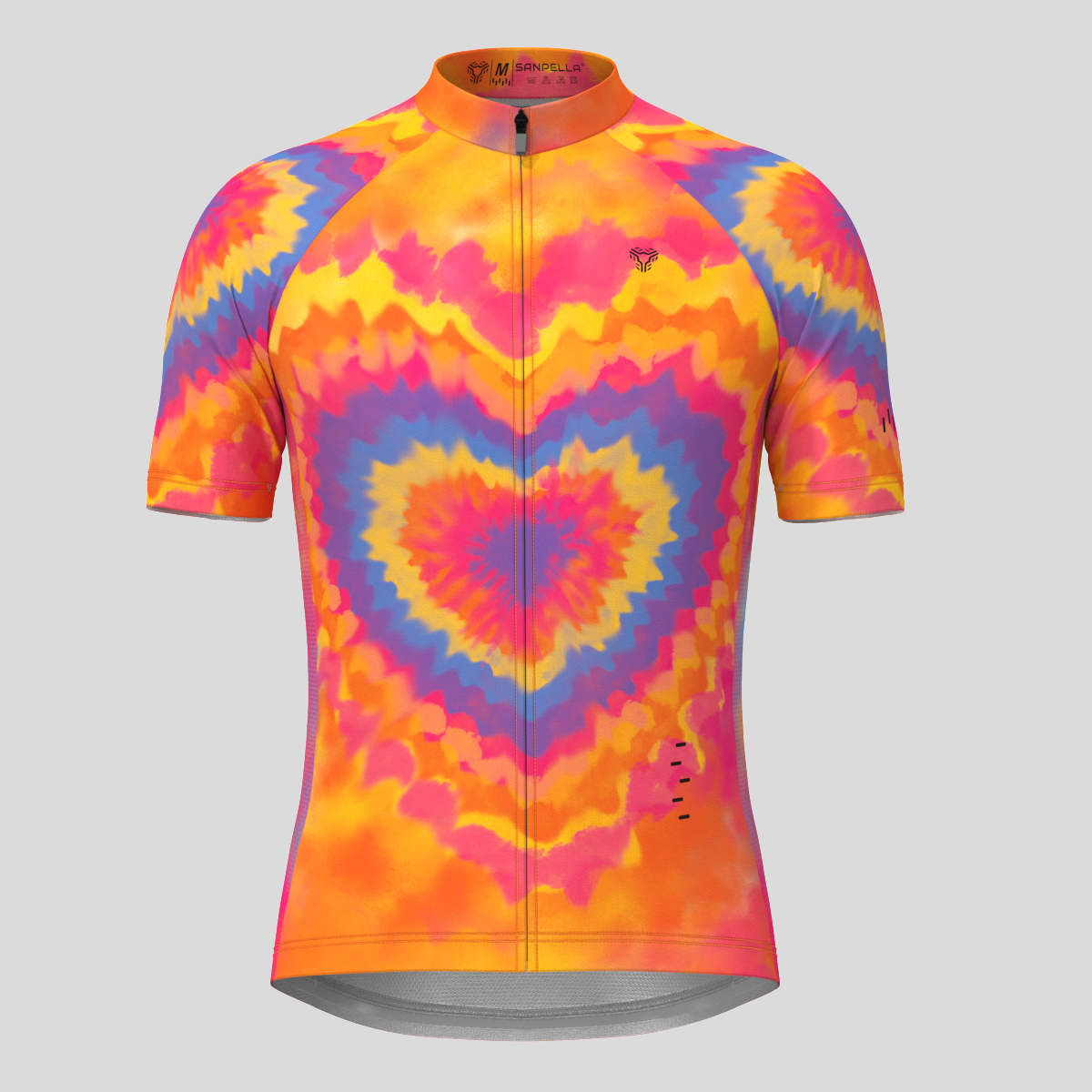 Tie Dye Heart Fade Men's Cycling Jersey - Flame
