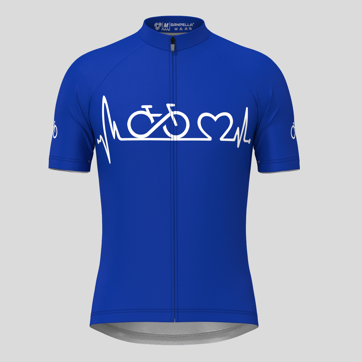 Bike Heartbeat Men's Cycling Jersey - Racing Blue