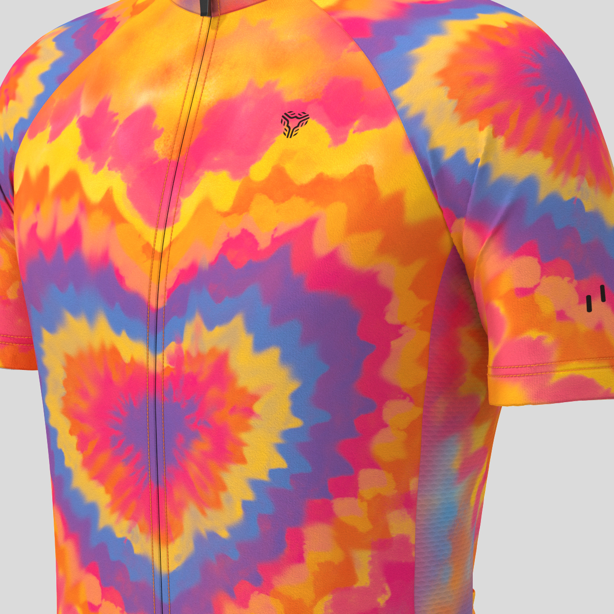 Tie Dye Heart Fade Men's Cycling Jersey - Flame