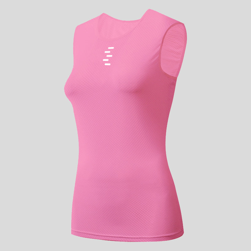 Women's Mesh Sleeveless Cycling Base Layer - Pink