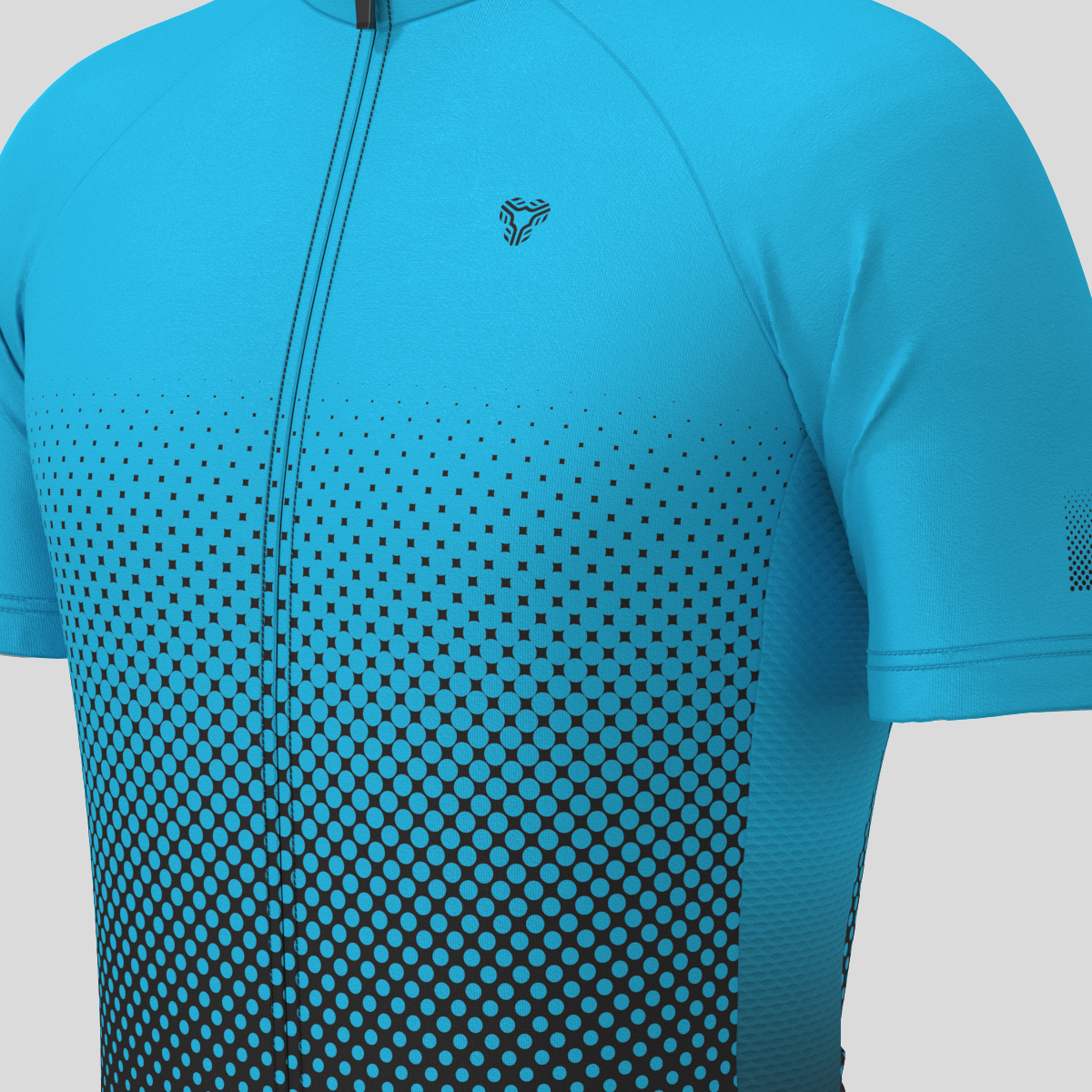 Polka Dot Gradient Men's Cycling Jersey - Blue