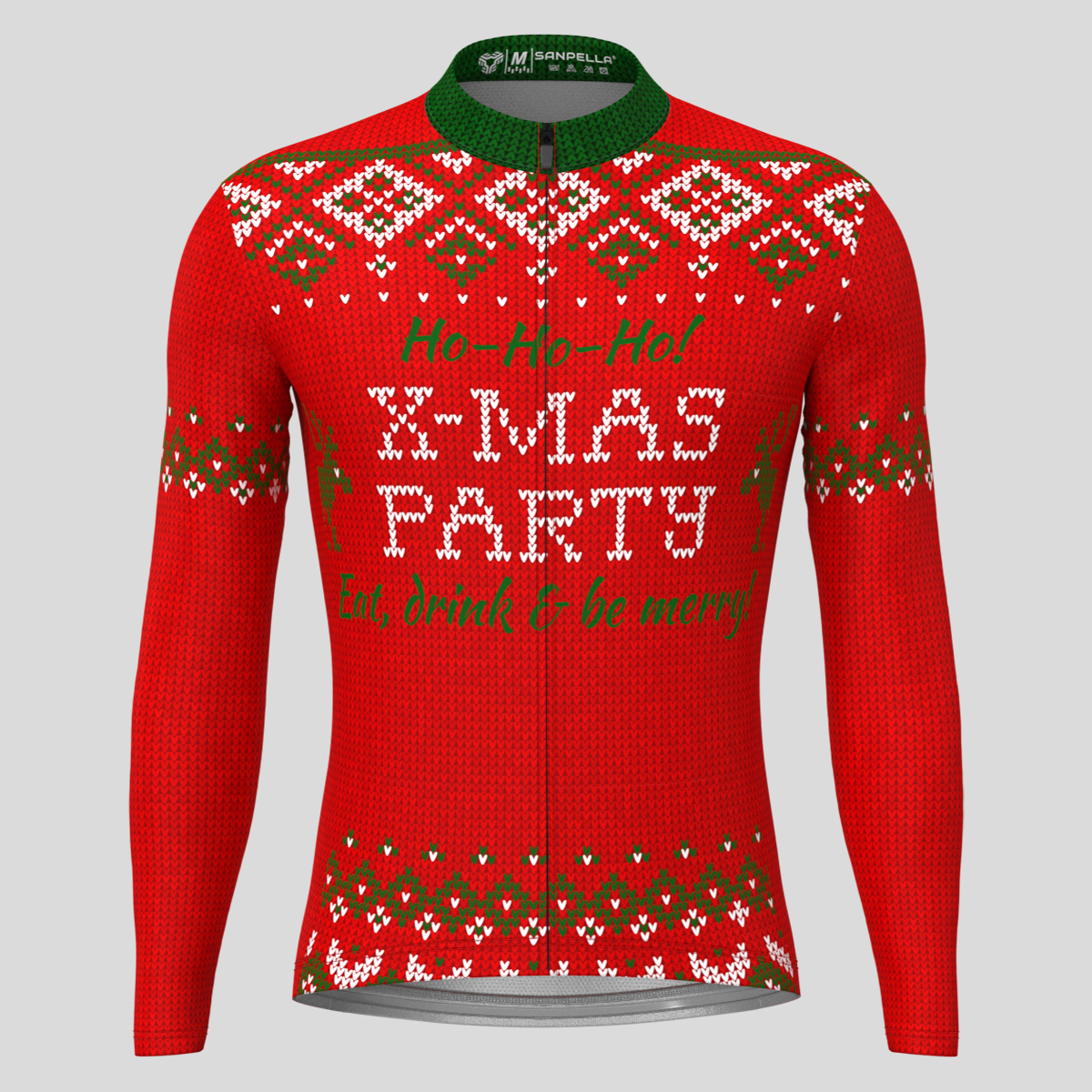 Ugly Sweater Merry Christmas Men's LS Cycling Jersey