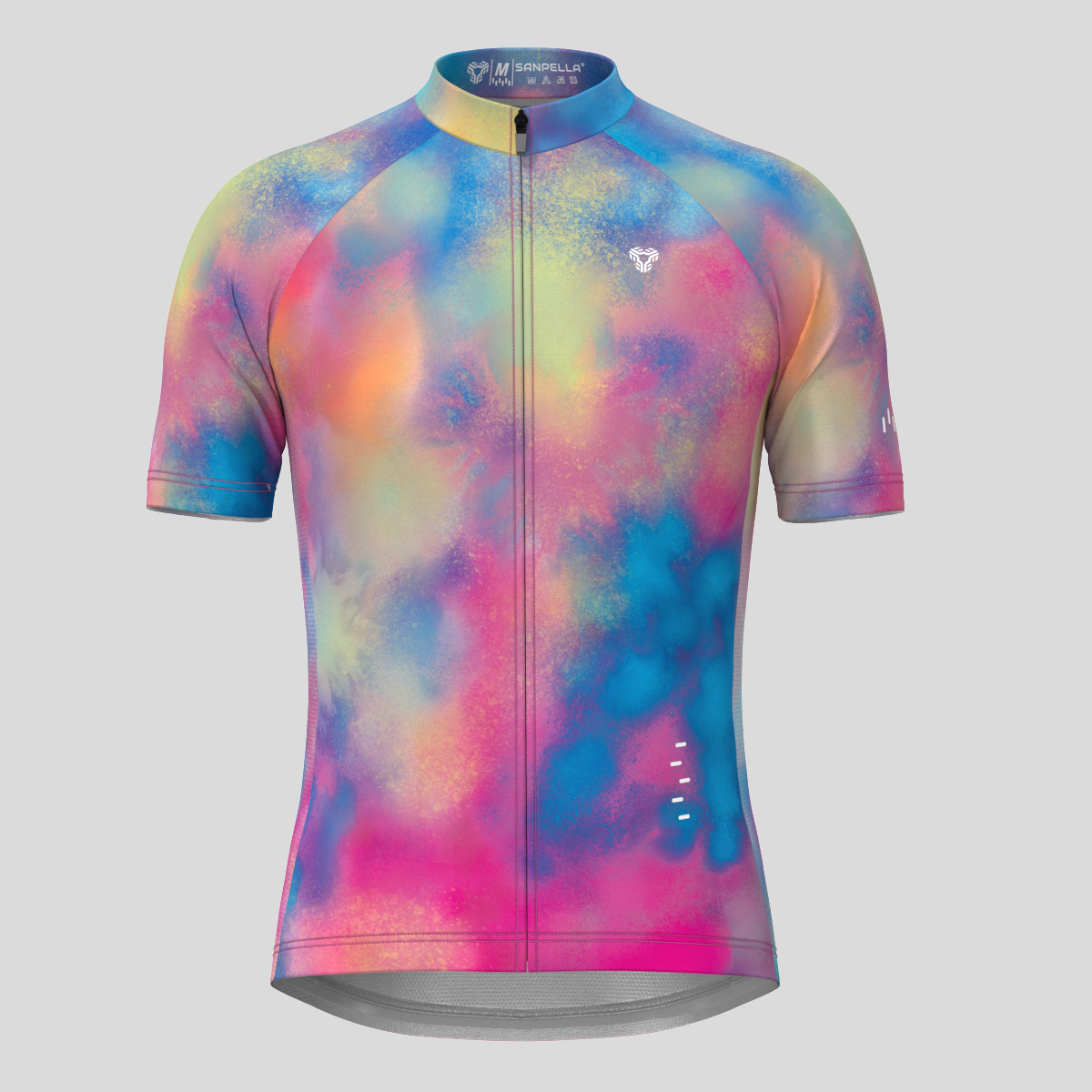 Men's Tie Dye Fade Cycling Jersey - Neon Glass