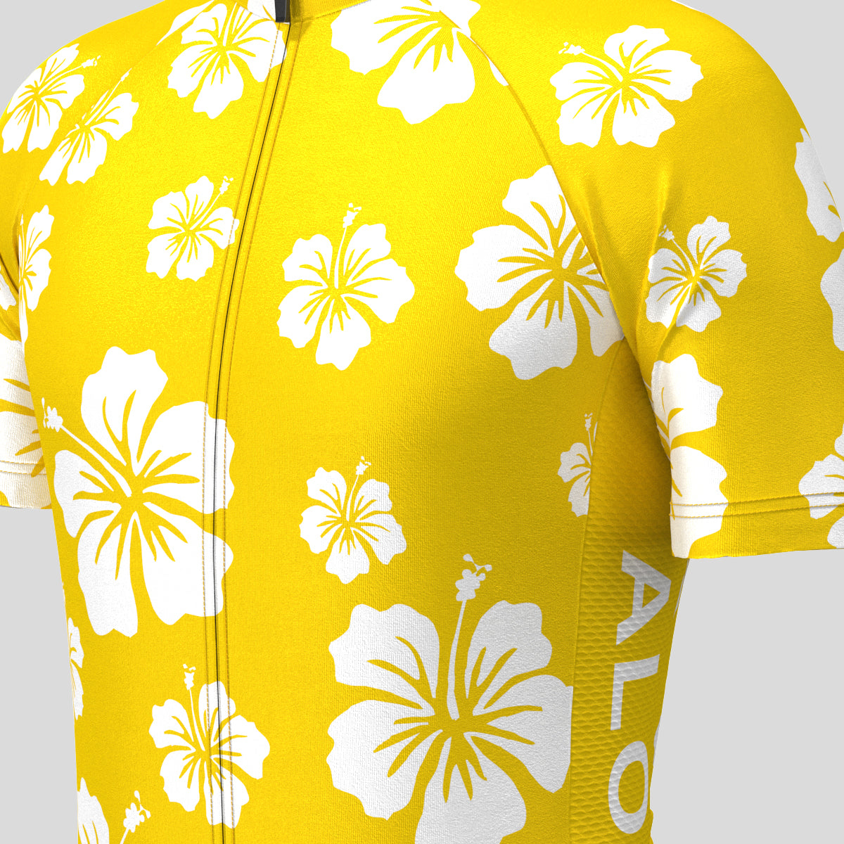 Hawaii Floral Aloha Men's Cycling Jersey - Yellow