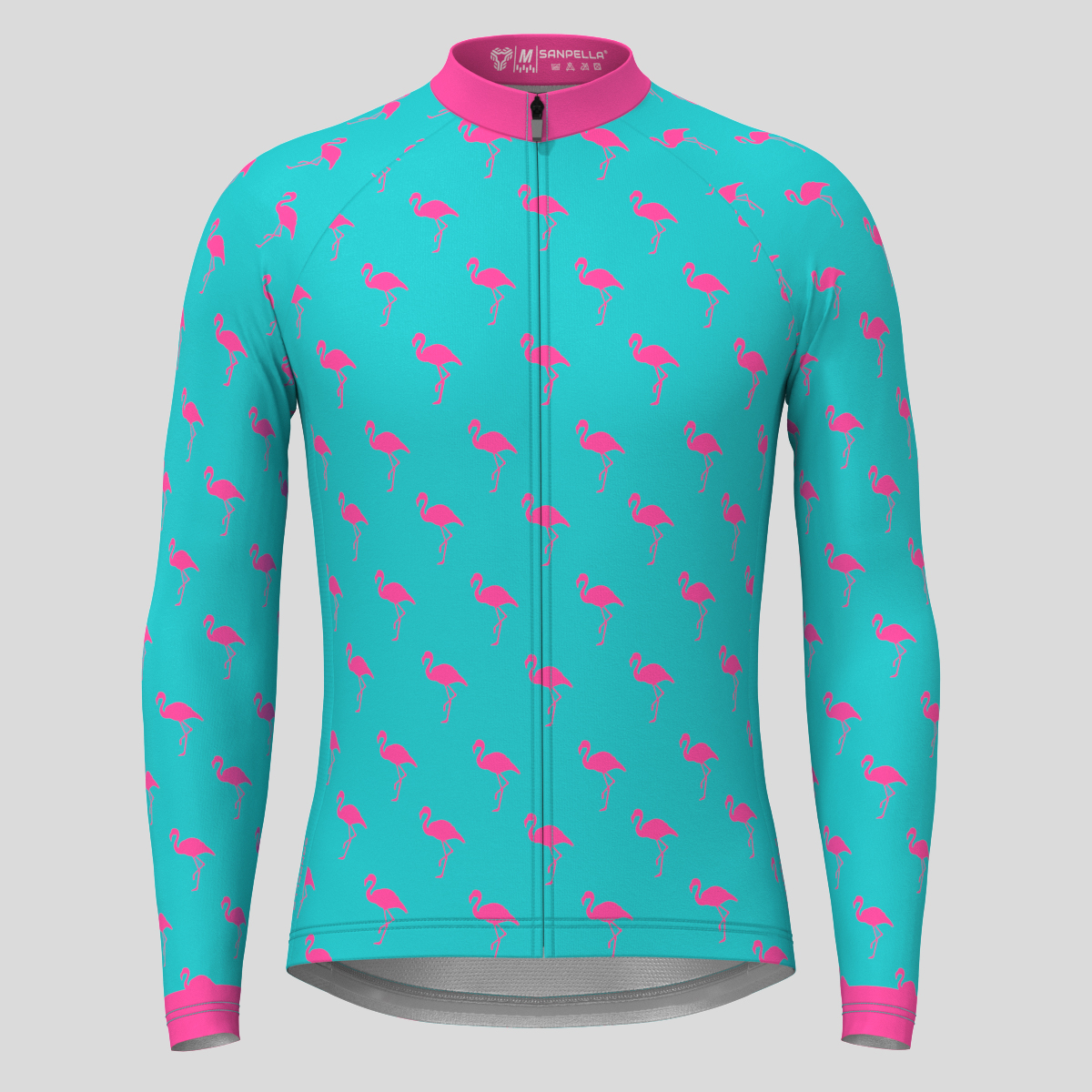 Flamingo Men's LS Cycling Jersey - Pink/Blue 