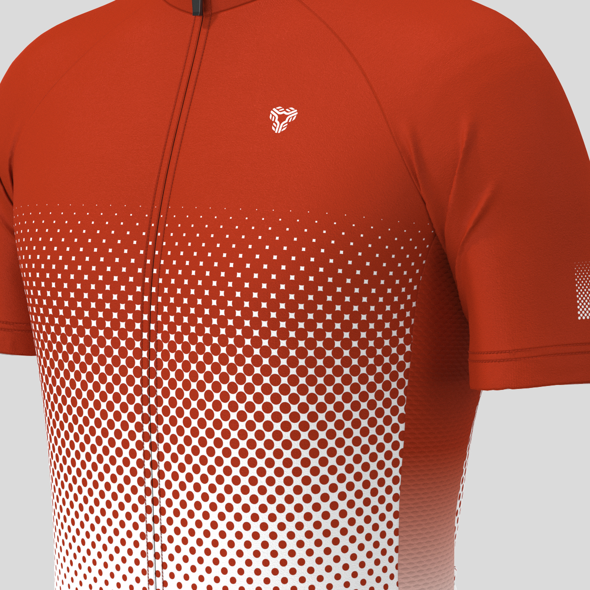 Polka Dot Gradient Men's Cycling Jersey - Brick