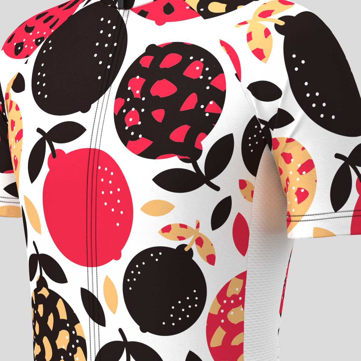 Hand Drawn Orange textures Men's Cycling Jersey - Red