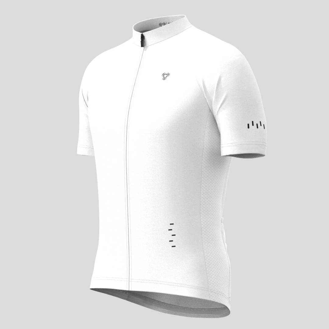 Men's Minimal Solid Cycling Jersey White Sanpella.cc