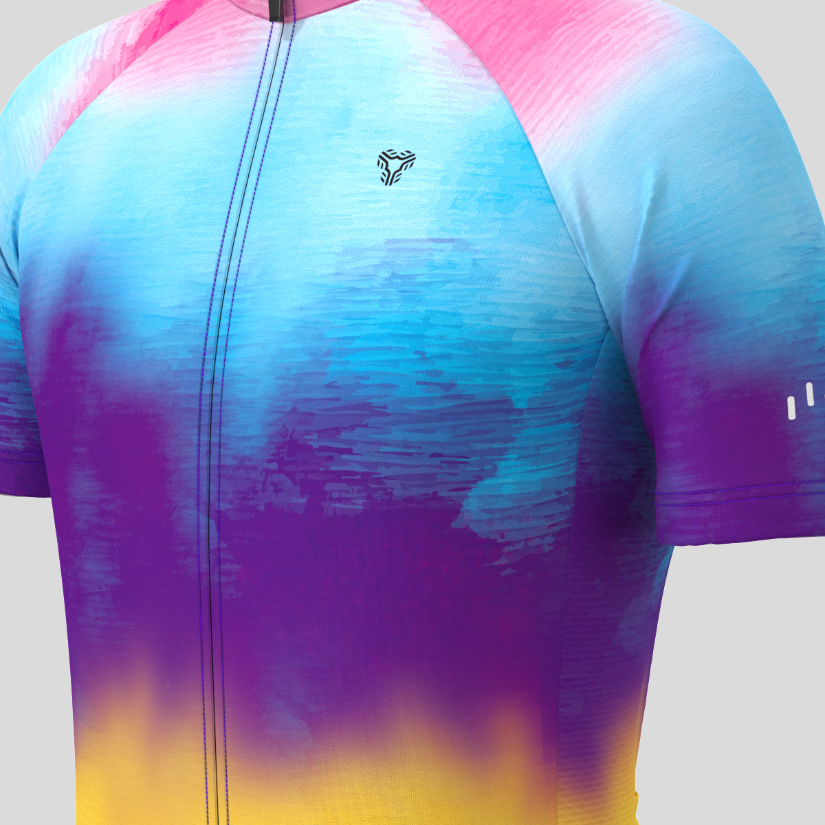 Tie Dye Fade Men's Cycling Jersey - Yellow/Purple
