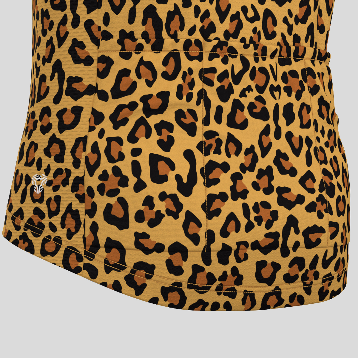 Leopard Print Men's Cycling Jersey -  Brown