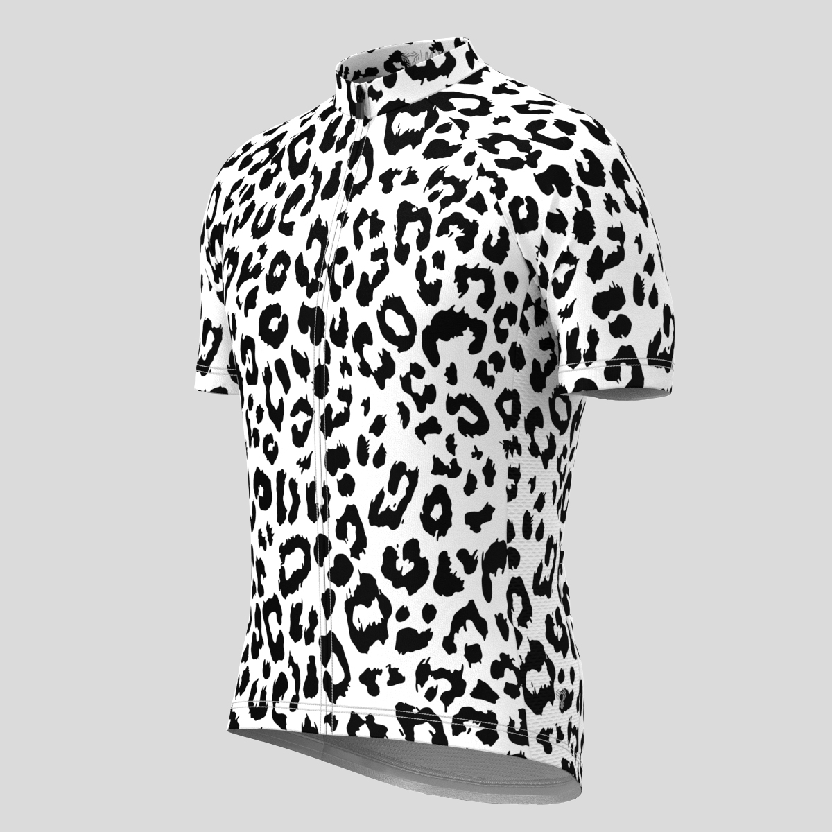 Leopard Spots Men's Cycling Jersey - Black/White | Sanpella.cc
