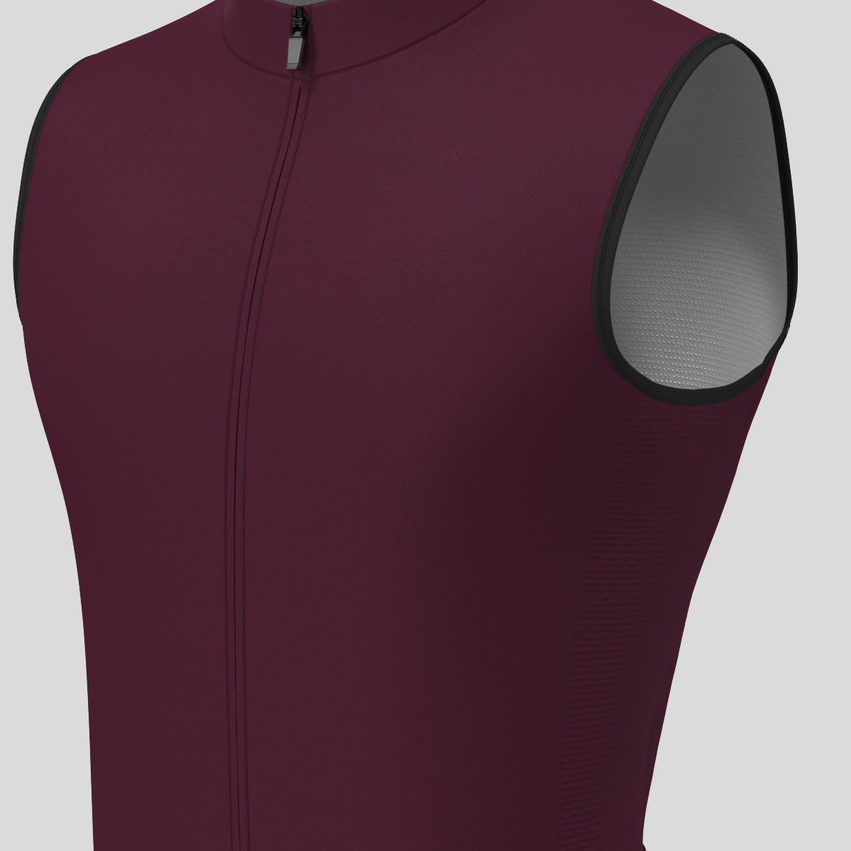 Men's Minimal Solid Sleeveless Cycling Jersey - Burgundy