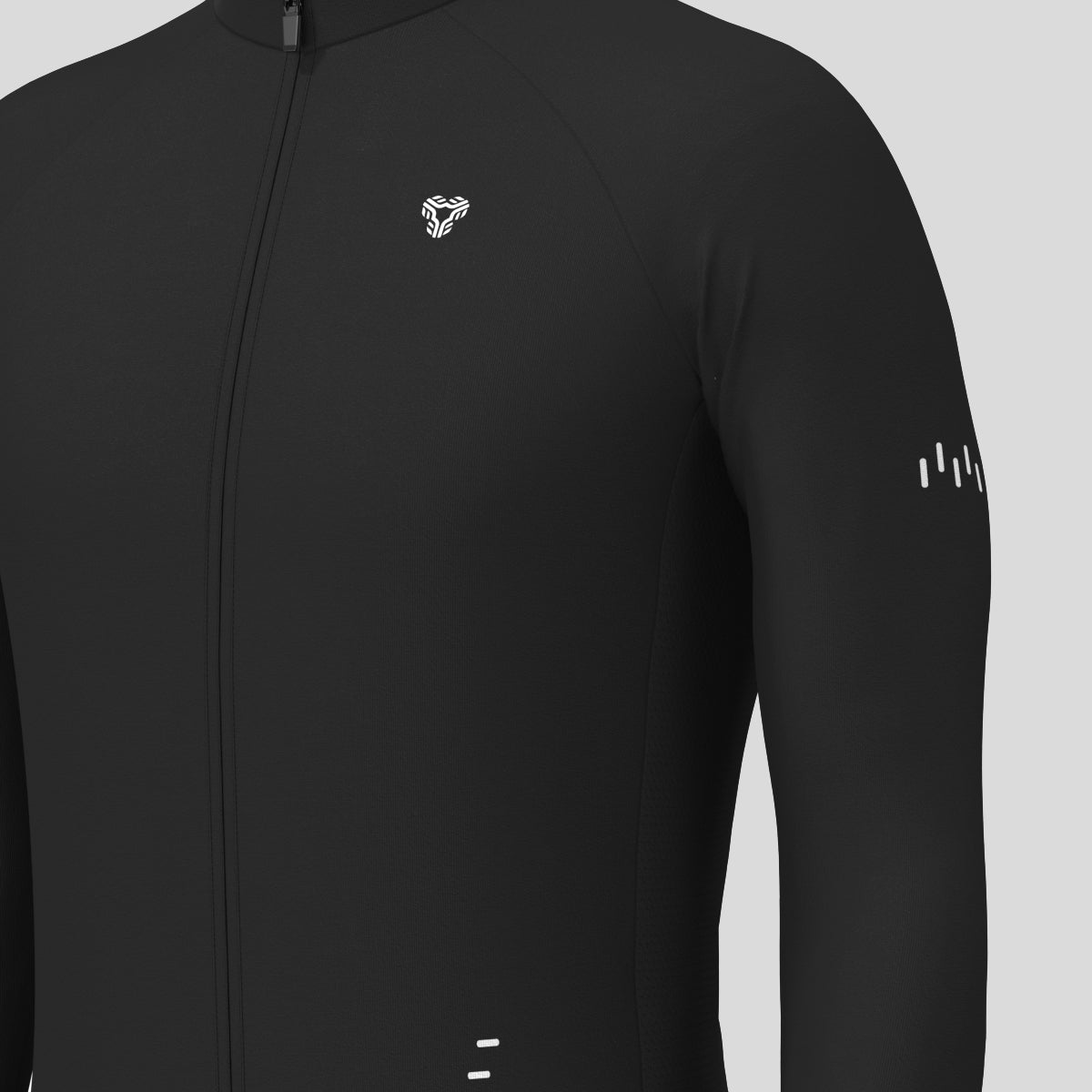 Men's Minimal Solid LS Cycling Jersey - Black