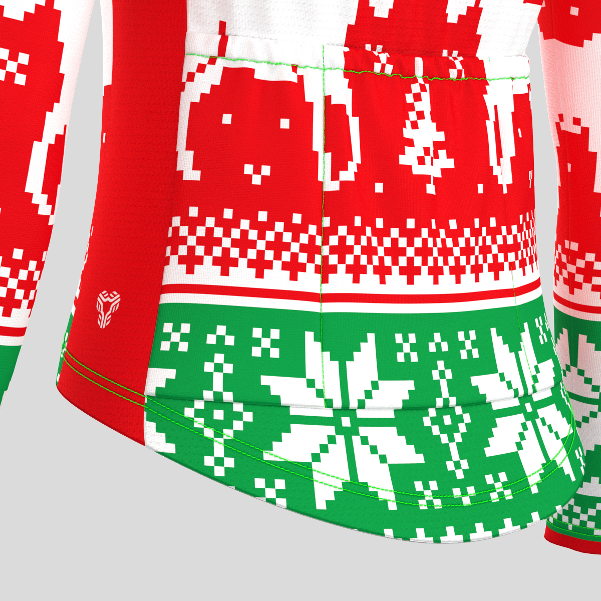 Ugly Christmas Sweater Reindeer Snowflakes Women's LS Cycling Jersey