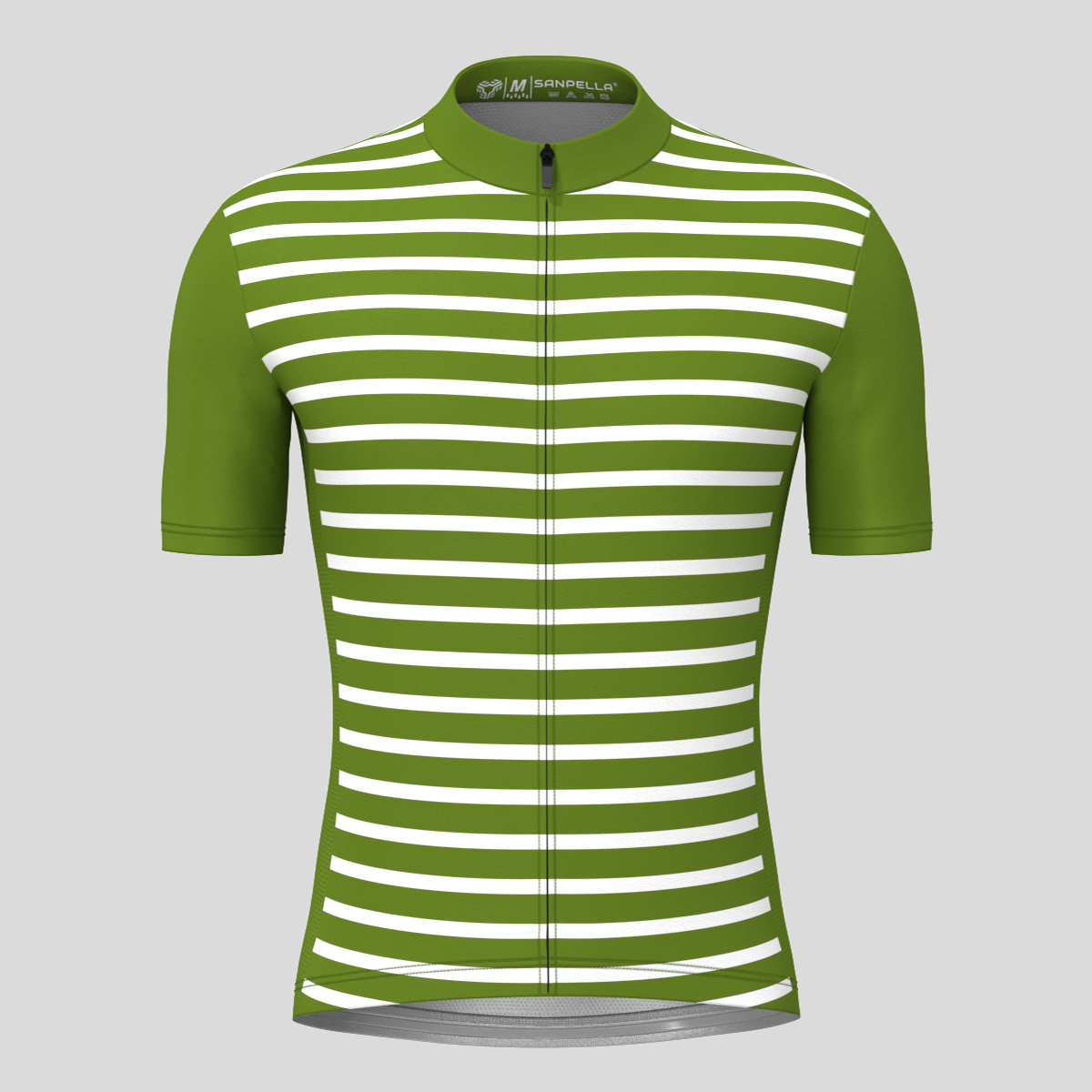 Minimal Stripes Men's Cycling Jersey - Forest