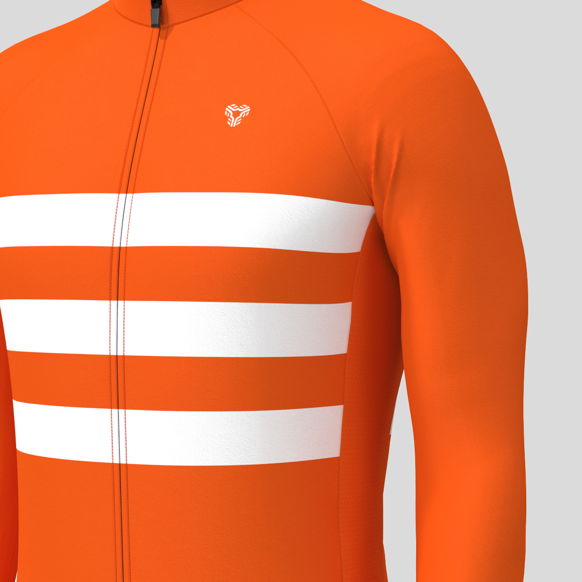 Men's Classic Stripes LS Cycling Jersey - Tangerine