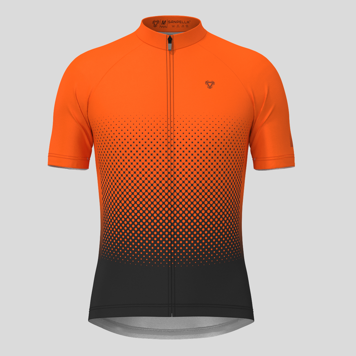 Polka Dot Gradient Men's Cycling Jersey - Tangerine