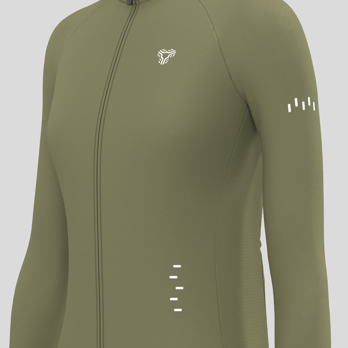 Women's Minimal Solid LS Cycling Jersey - Olive