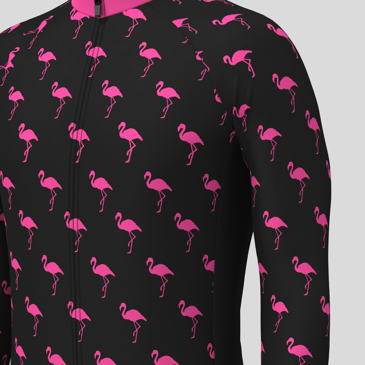 Flamingo Men's LS Cycling Jersey - Pink/Black