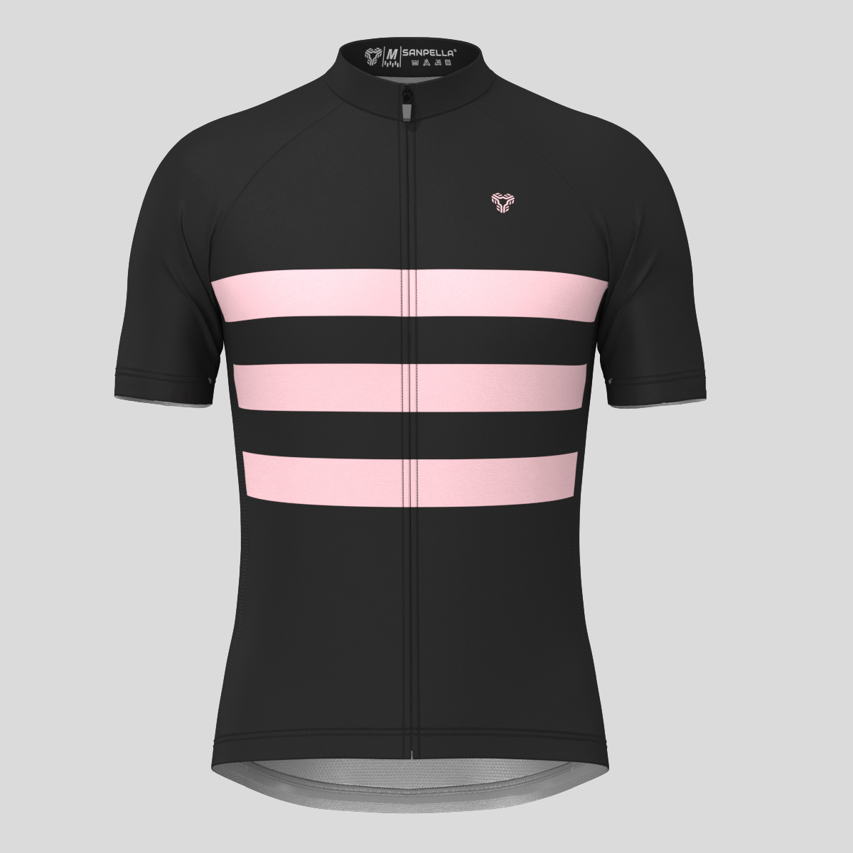 Men's Classic Stripes Cycling Jersey - Black/Pink