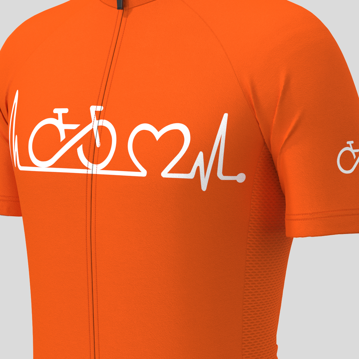 Bike Heartbeat Men's Cycling Jersey - Tangerine