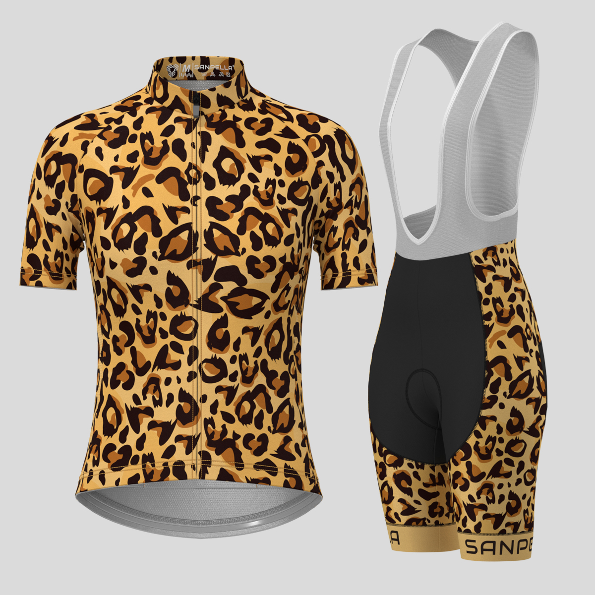 Leopard Print Women's Cycling Kit -  Brown