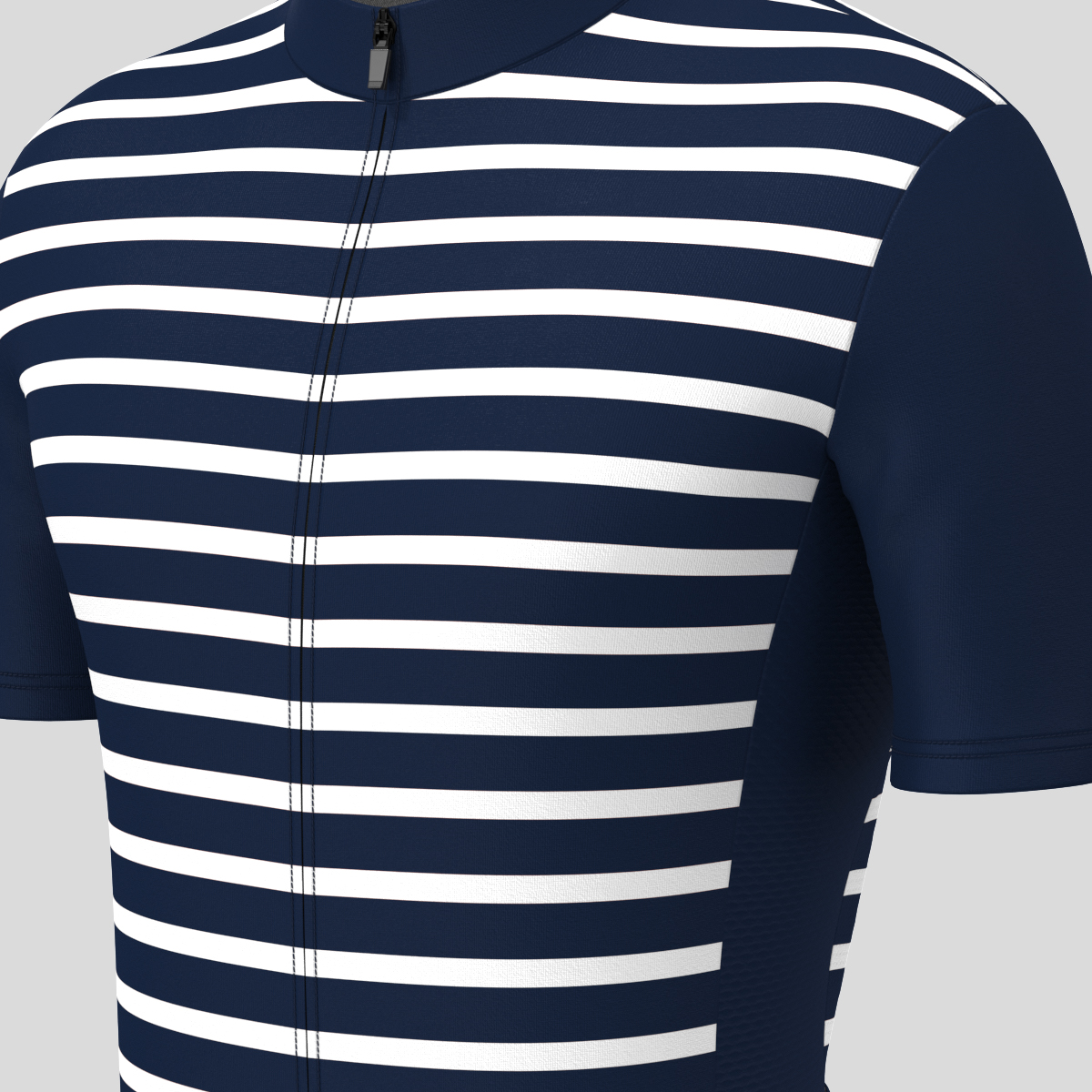Minimal Stripes Men's Cycling Jersey - Navy/White