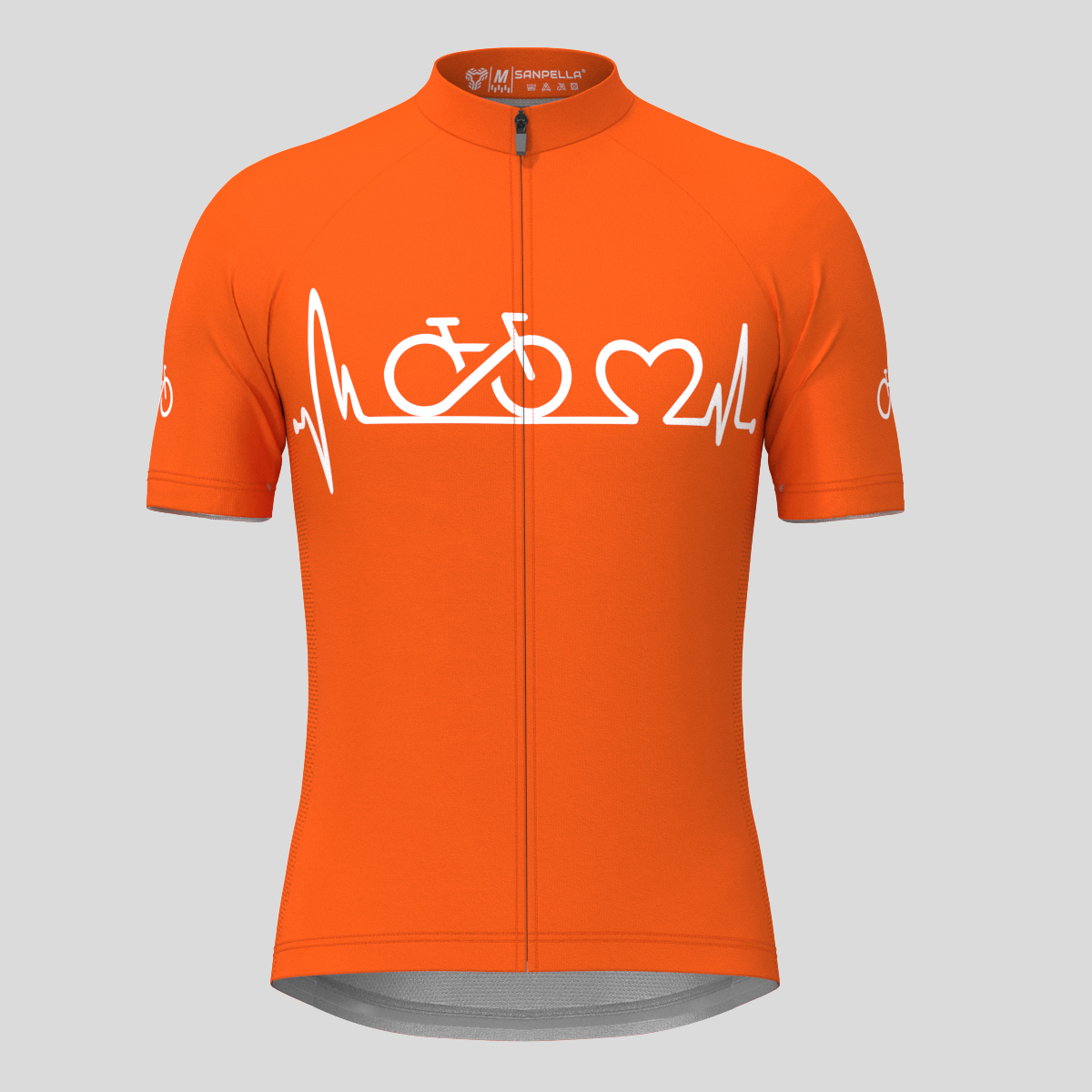 Bike Heartbeat Men's Cycling Jersey - Tangerine
