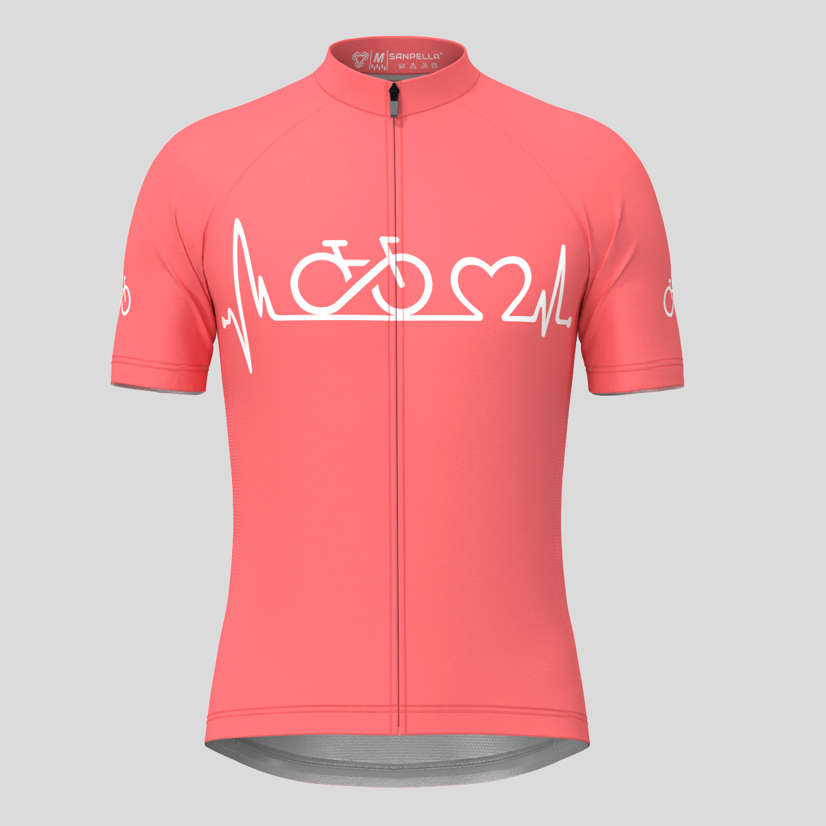 Bike Heartbeat Men's Cycling Jersey - Guava