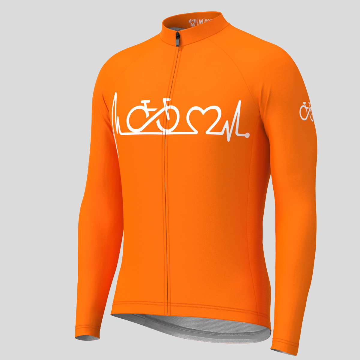 Bike Heartbeat Men's LS Cycling Jersey Orange Sanpella.cc