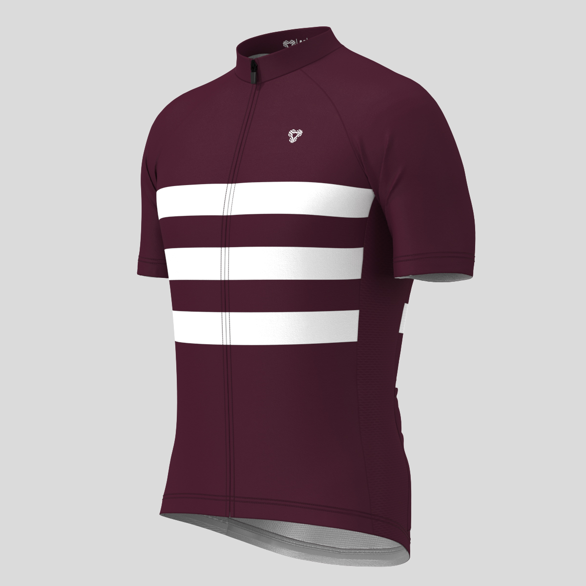 Men's Classic Stripes Cycling Jersey - Burgundy